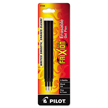 Pilot® Refill For Pilot Frixion Erasable, Frixion Ball, Frixion Clicker And Frixion Lx Gel Ink Pens, Fine Tip, Black Ink, 3-pack freeshipping - TVN Wholesale
